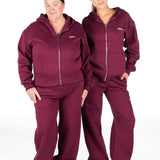‘Kikiva’ Lounge Wide Leg Trackpant - Wine
