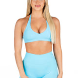 Dynamic Staple Halter Crop - Marine Blue