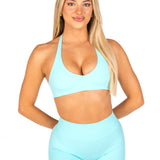Dynamic Staple Halter Crop - Aquamarine