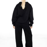 ‘Kikiva’ Lounge Wide Leg Trackpant - Black