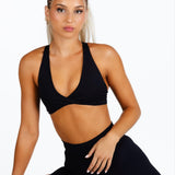 'Infinity' Cross-Back Crop - Black