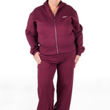 ‘Kikiva’ Lounge Wide Leg Trackpant - Wine