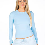 Kikiva Basic Tee Long Sleeve -  Light Blue