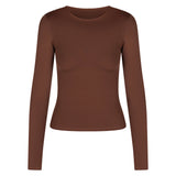 Kikiva Basic Tee Long Sleeve -  Mocha Brown