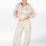 ‘Kikiva’ Lounge Wide Leg Trackpant - Cream