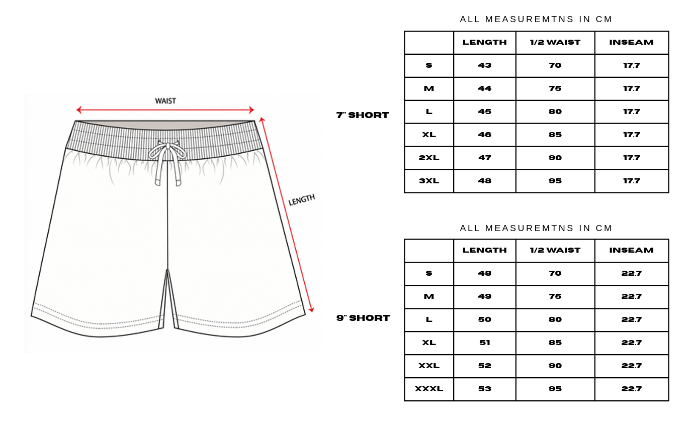 Size chart for Kikiva Mens Daily 7