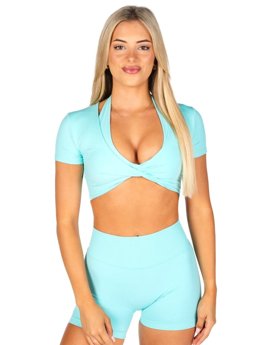 'Bella' Twist Tee - Aquamarine - Kikiva Collection
