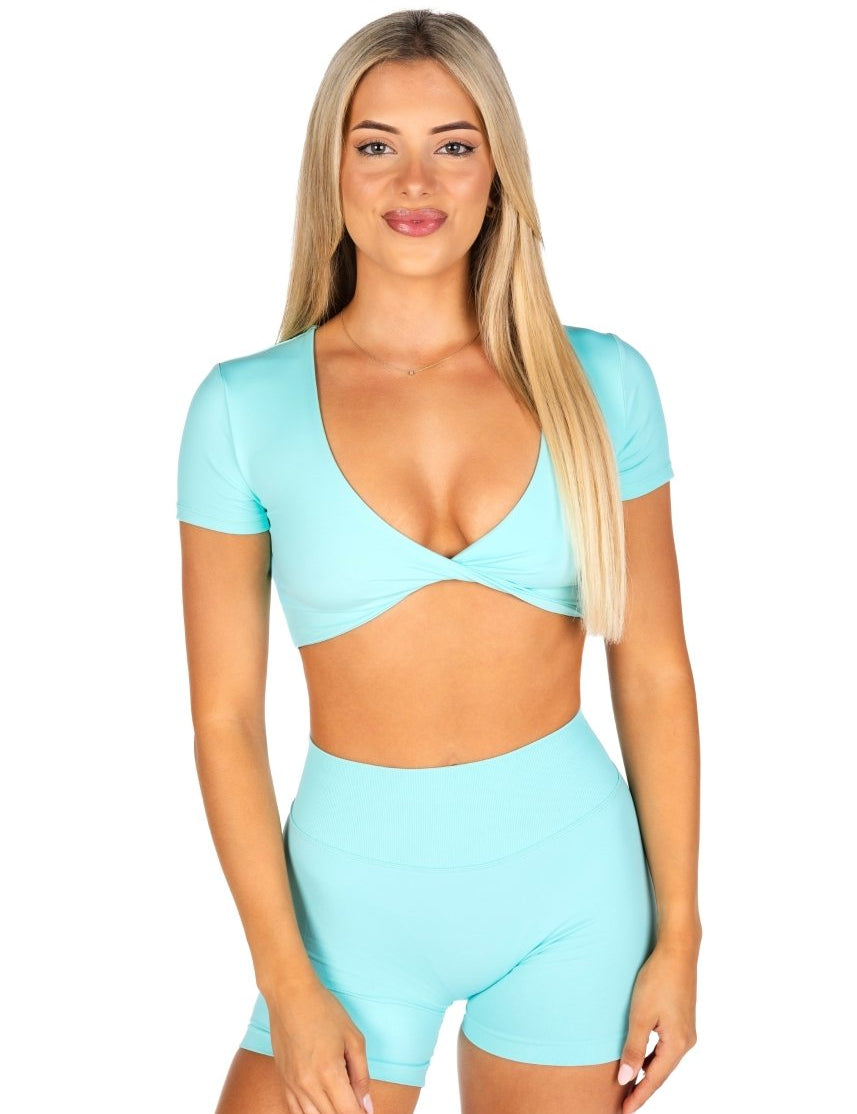'Bella' Twist Tee - Aquamarine - Kikiva Collection
