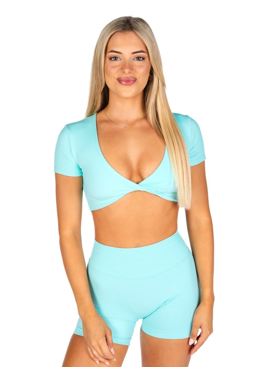 'Bella' Twist Tee - Aquamarine - Kikiva Collection