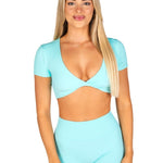 'Bella' Twist Tee - Aquamarine - Kikiva Collection