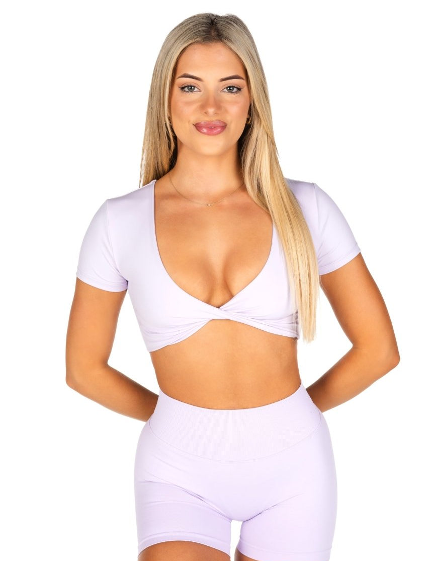 'Bella' Twist Tee - Baby Lilac - Kikiva Collection