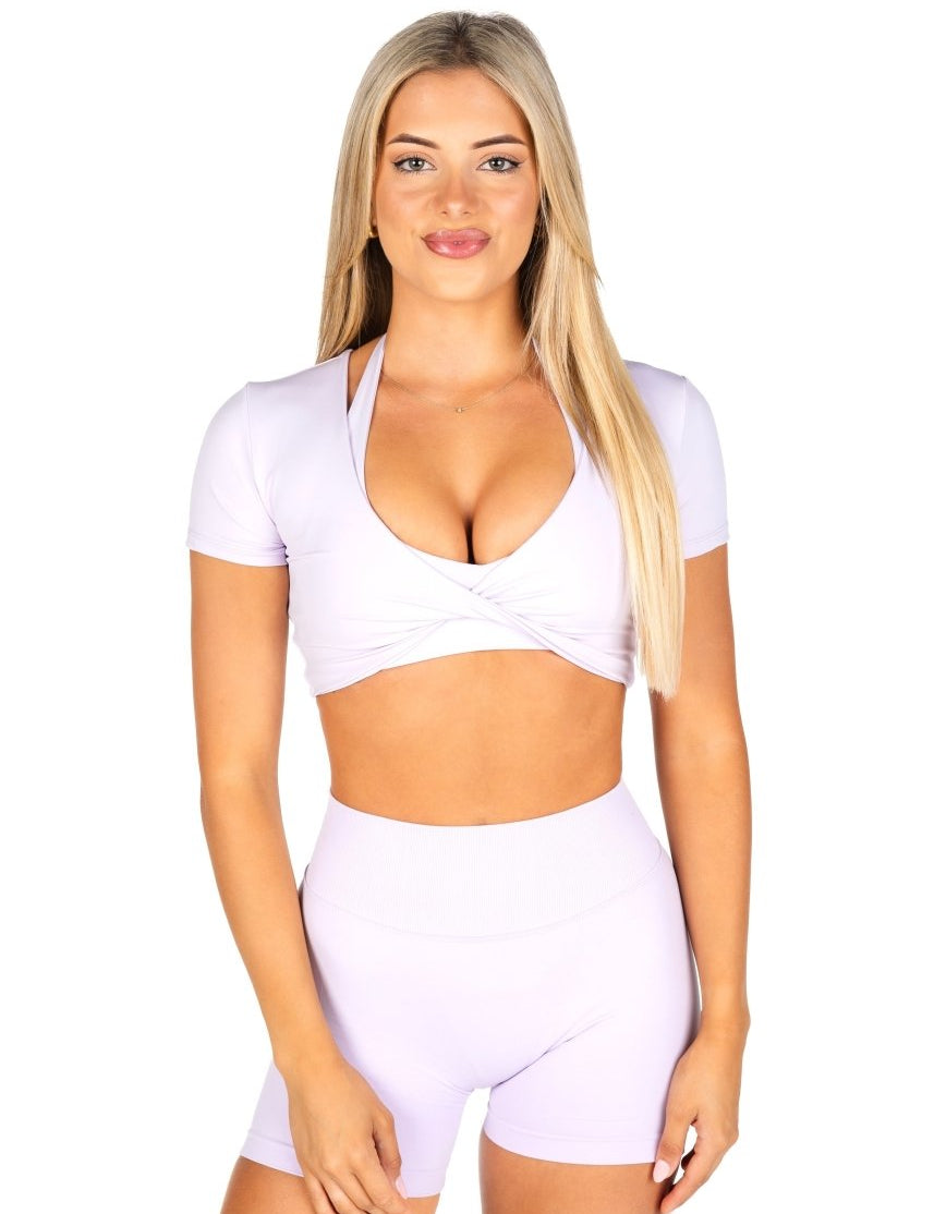 'Bella' Twist Tee - Baby Lilac - Kikiva Collection