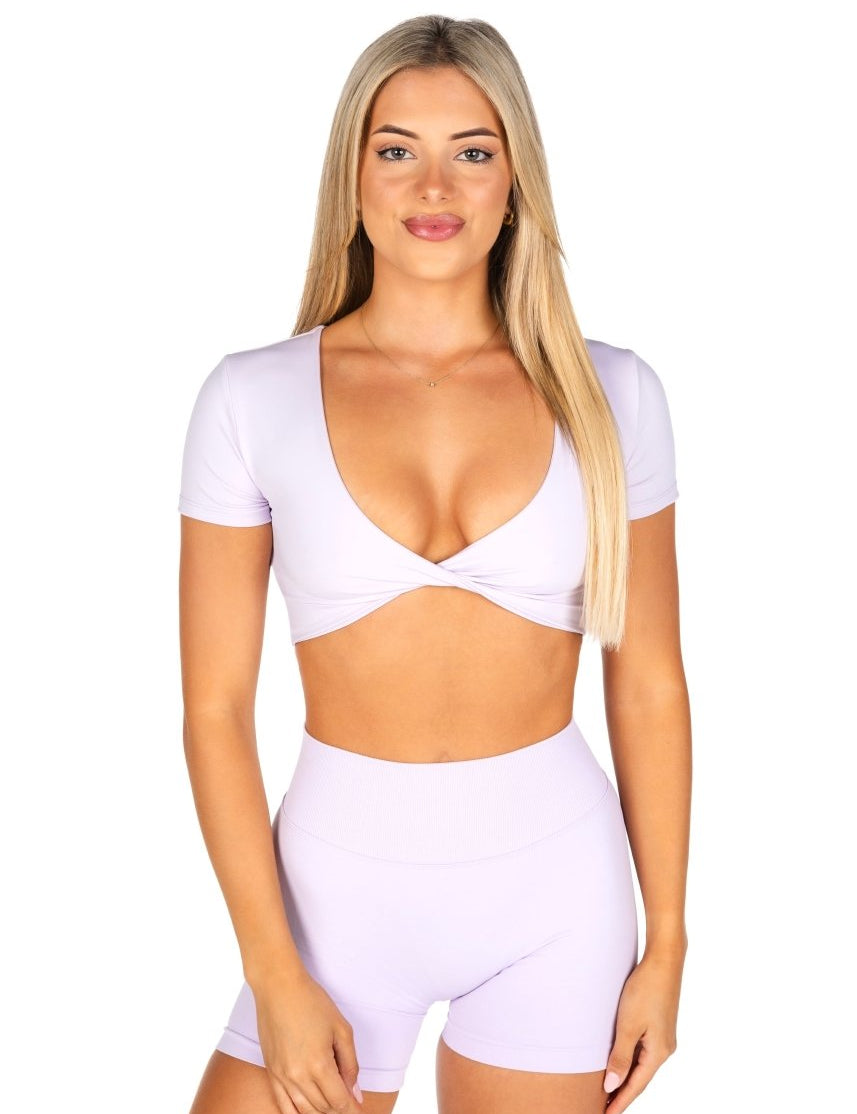 'Bella' Twist Tee - Baby Lilac - Kikiva Collection