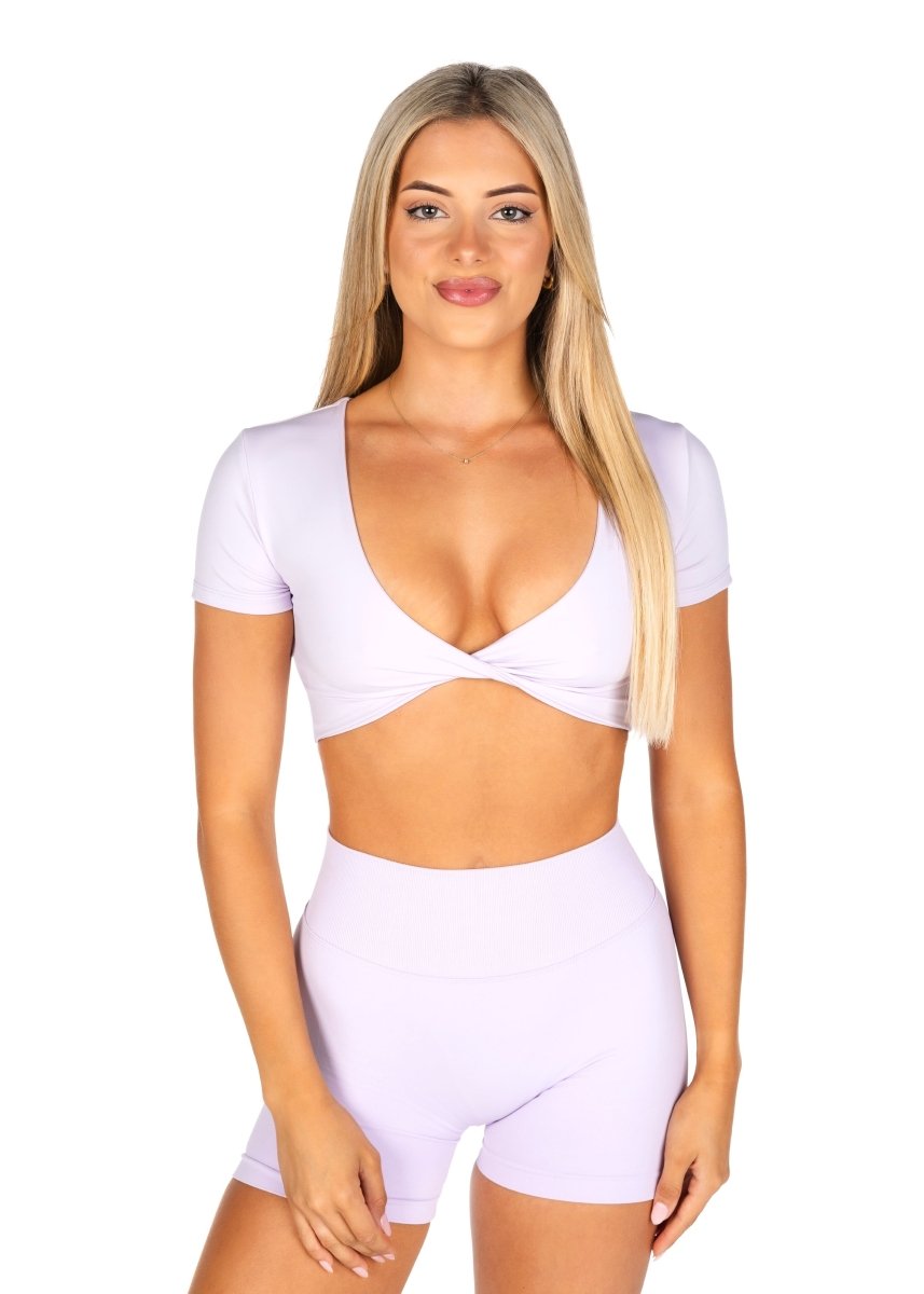 'Bella' Twist Tee - Baby Lilac - Kikiva Collection