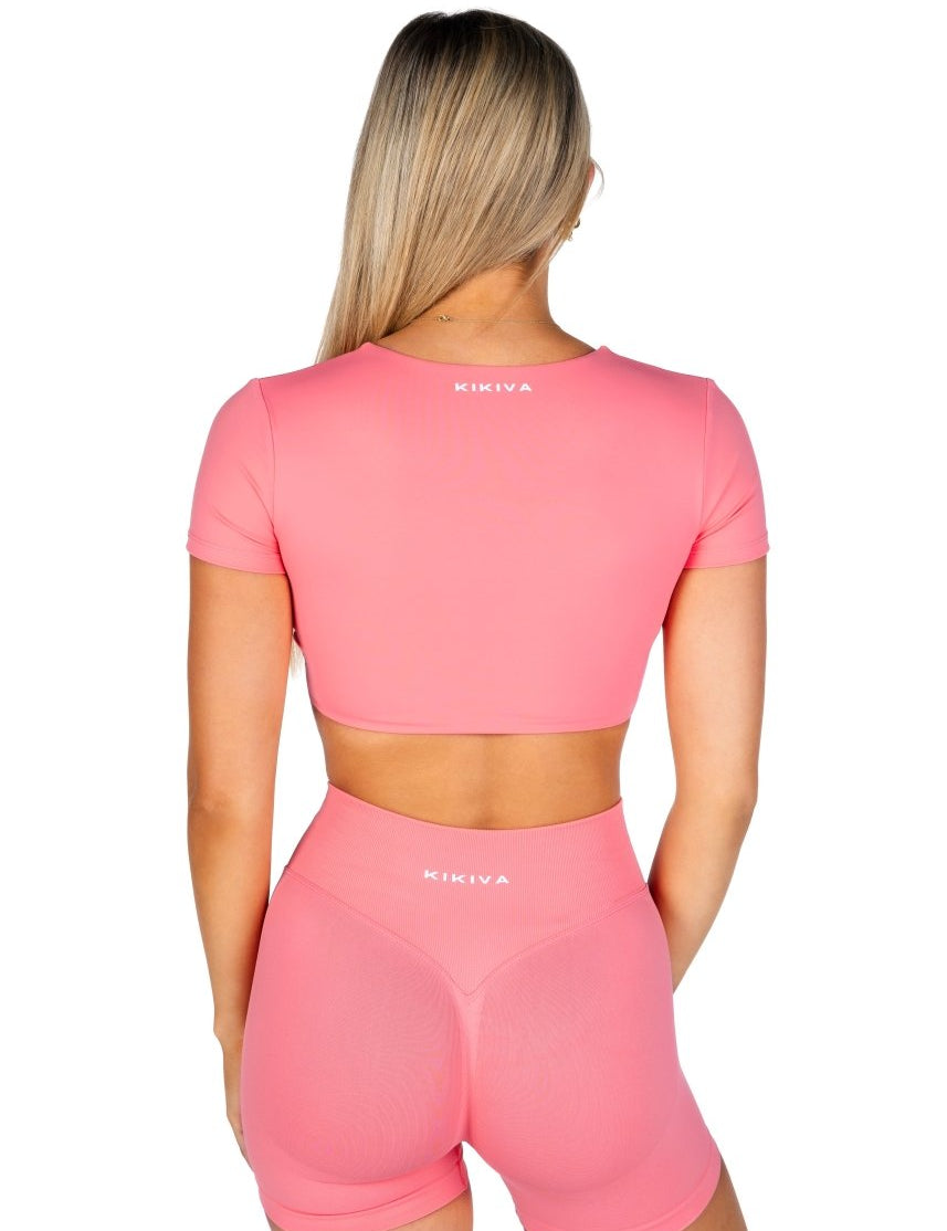 'Bella' Twist Tee - Blossom Pink - Kikiva Collection