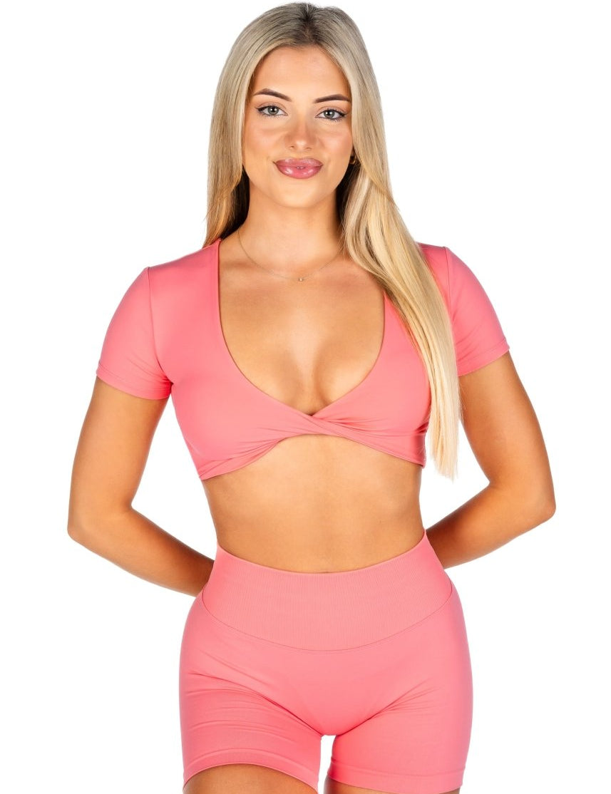'Bella' Twist Tee - Blossom Pink - Kikiva Collection