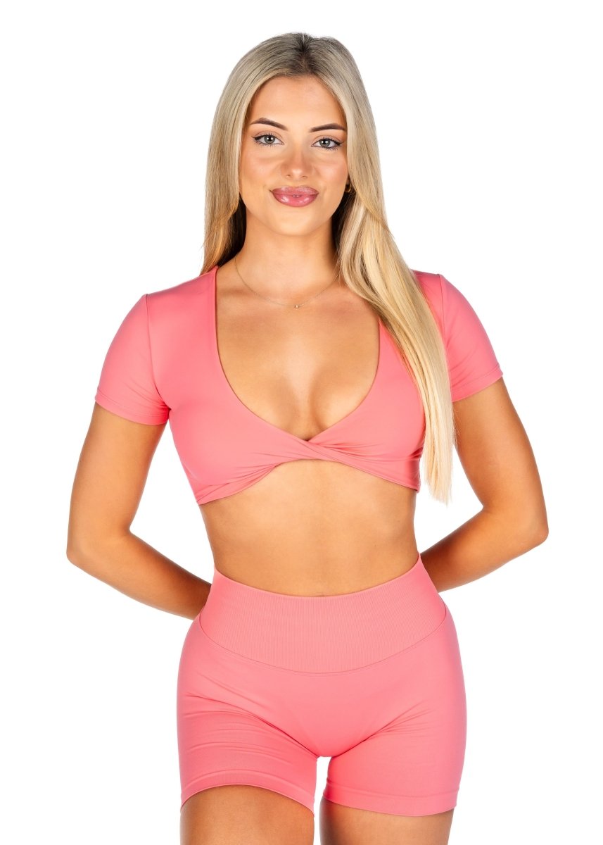 'Bella' Twist Tee - Blossom Pink - Kikiva Collection