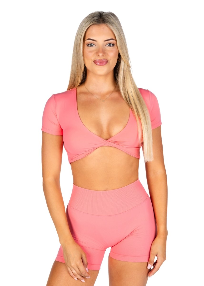 'Bella' Twist Tee - Blossom Pink - Kikiva Collection