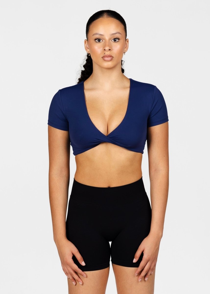 'Bella' Twist Tee - Dark Blue - Kikiva Collection