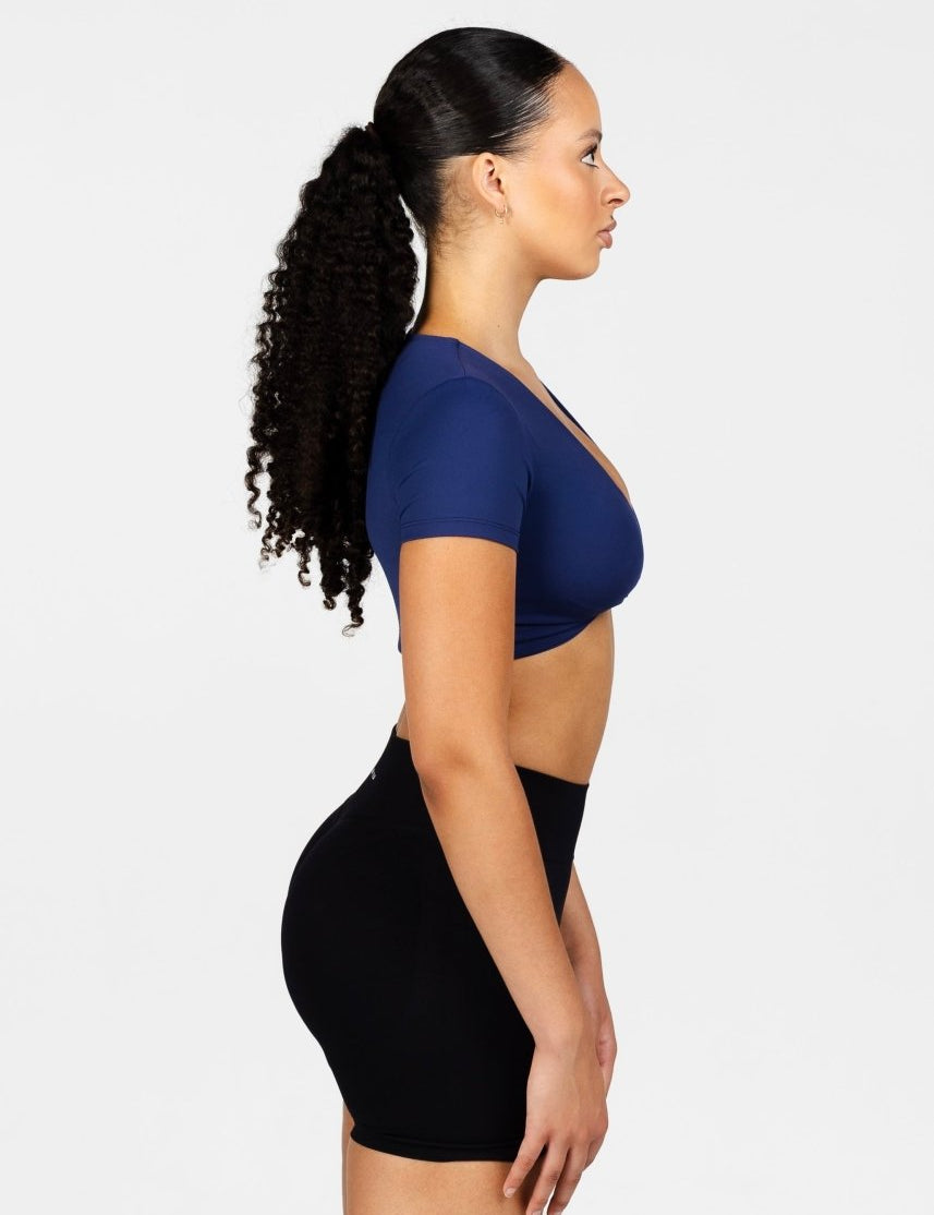 'Bella' Twist Tee - Dark Blue - Kikiva Collection