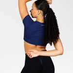 'Bella' Twist Tee - Dark Blue - Kikiva Collection
