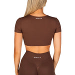 'Bella' Twist Tee - Mocha Brown - Kikiva Collection