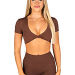 'Bella' Twist Tee - Mocha Brown - Kikiva Collection