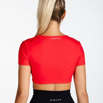 ‘Bella' Twist Tee - Red - Kikiva Collection