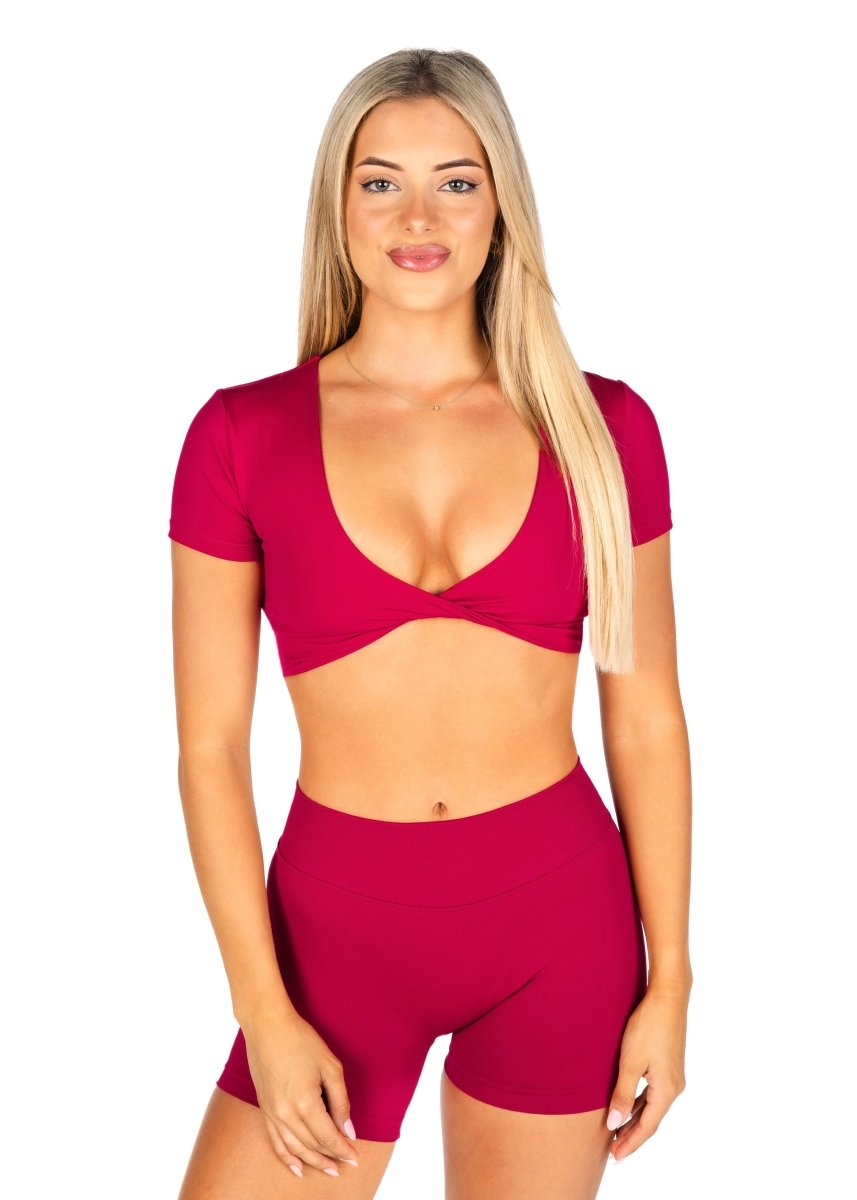 'Bella' Twist Tee - Scarlett Ruby - Red - Kikiva Collection
