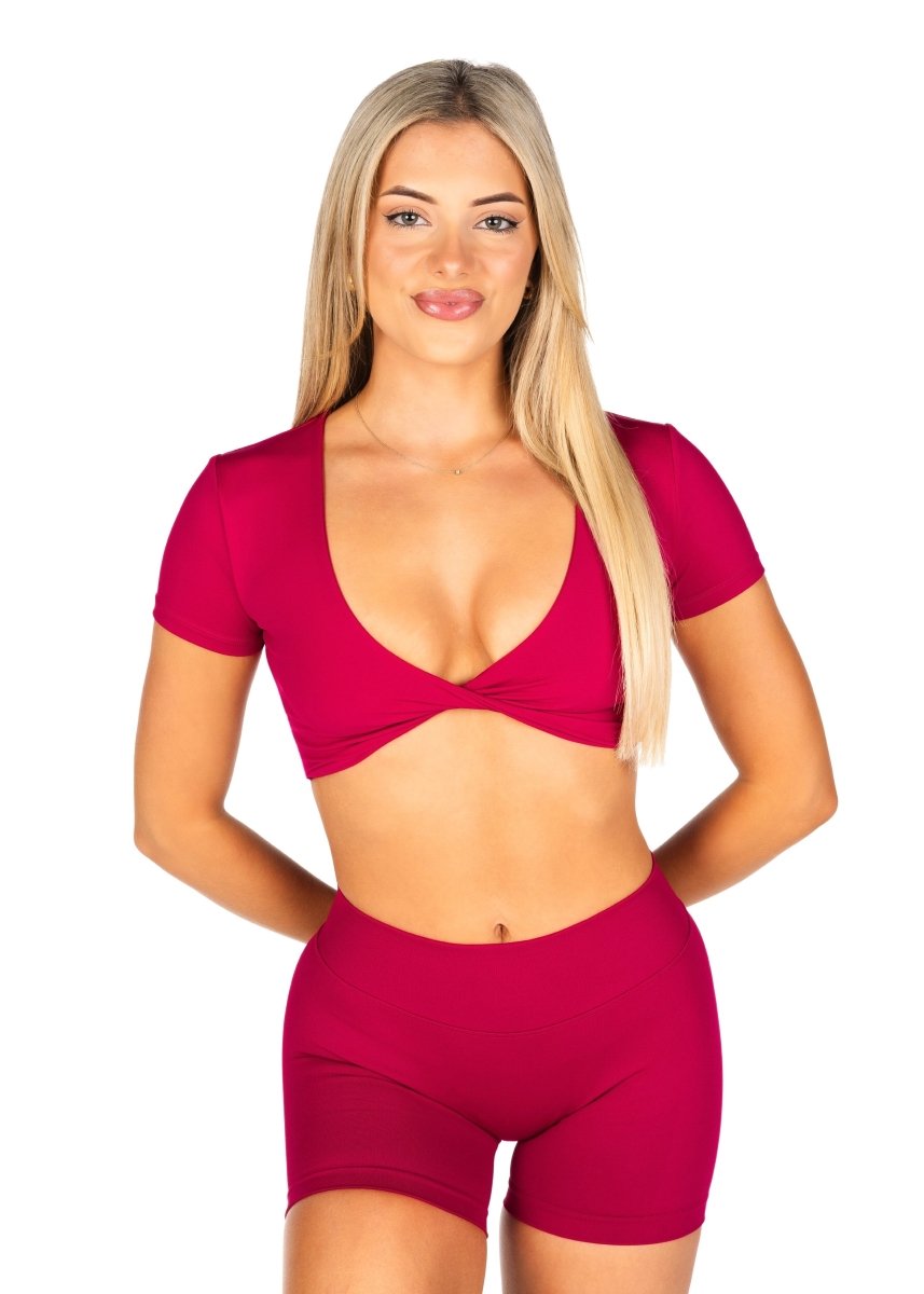 'Bella' Twist Tee - Scarlett Ruby - Red - Kikiva Collection