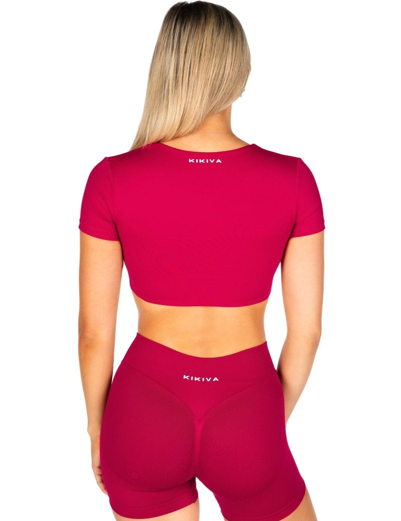 'Bella' Twist Tee - Scarlett Ruby - Red - Kikiva Collection