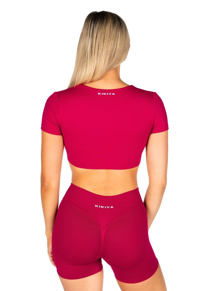 'Bella' Twist Tee - Scarlett Ruby - Red - Kikiva Collection