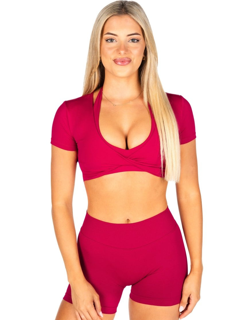 'Bella' Twist Tee - Scarlett Ruby - Red - Kikiva Collection