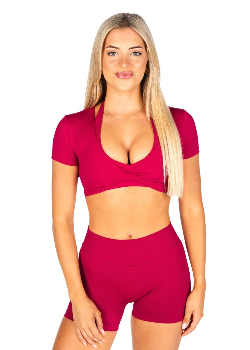 'Bella' Twist Tee - Scarlett Ruby - Red - Kikiva Collection