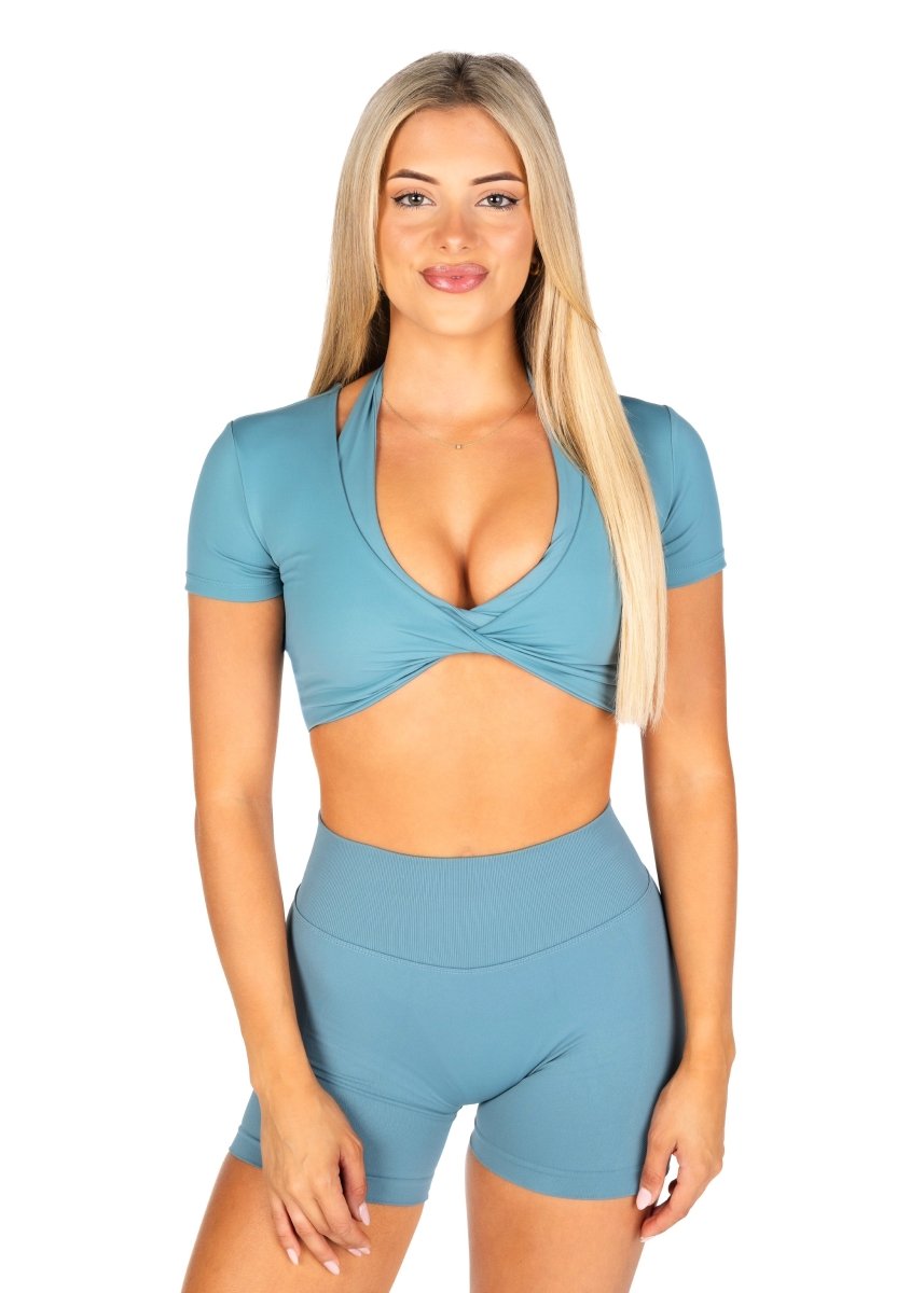 'Bella' Twist Tee - Teal - Kikiva Collection