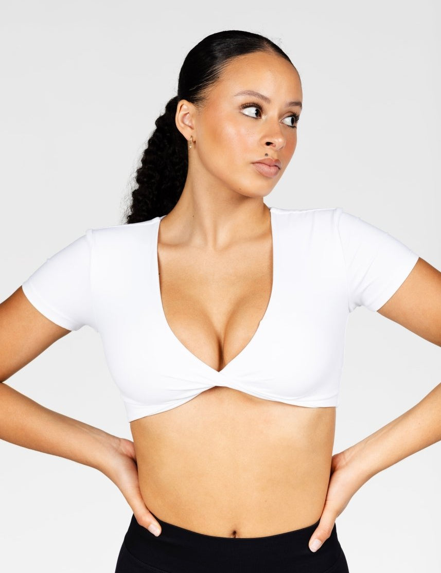 'Bella' Twist Tee - White - Kikiva Collection