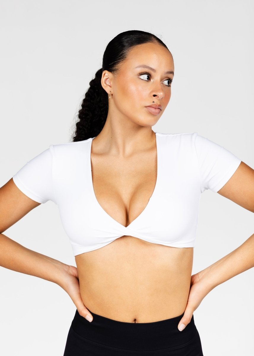 'Bella' Twist Tee - White - Kikiva Collection