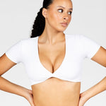 'Bella' Twist Tee - White - Kikiva Collection