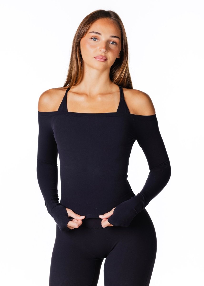 Core Capsule Off The Shoulder Top - Black - Kikiva Collection
