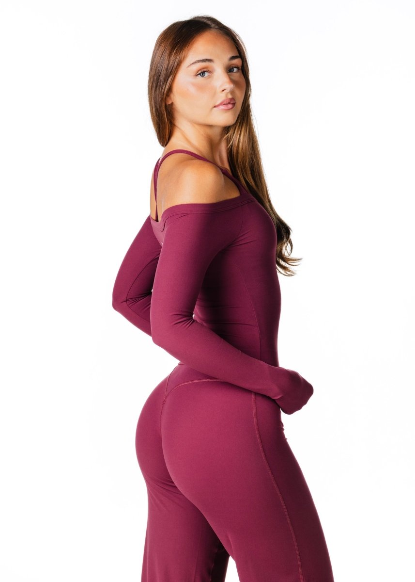 Core Capsule Off The Shoulder Top - Burgundy - Kikiva Collection