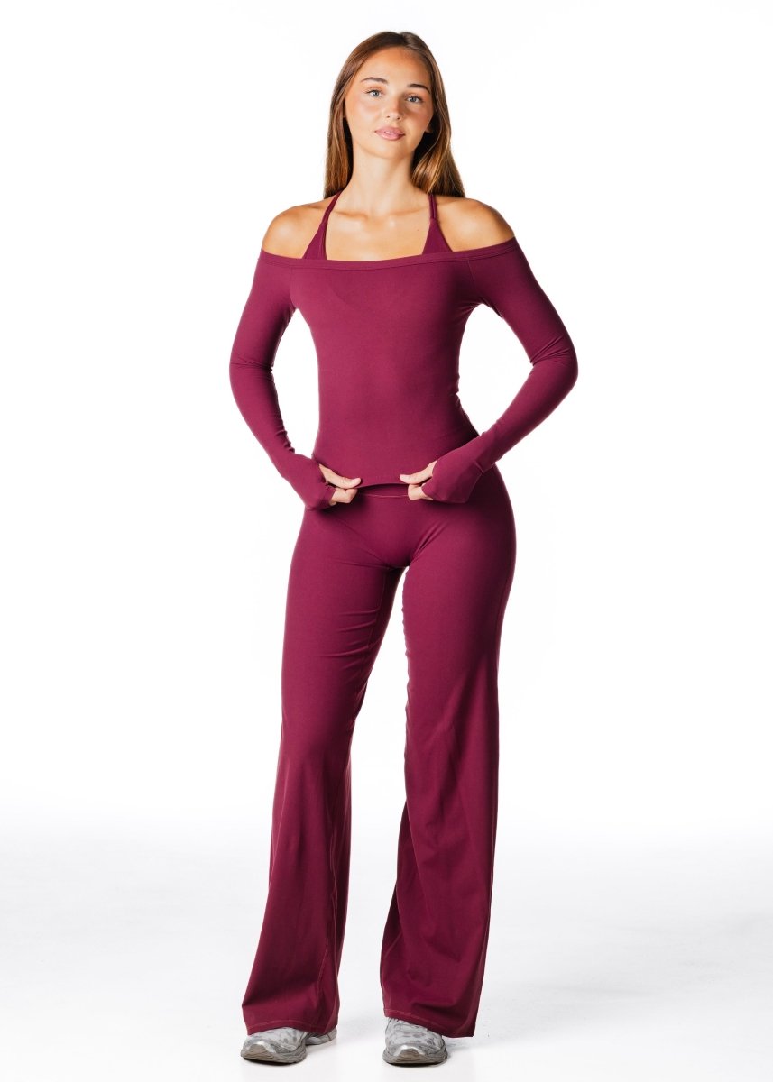 Core Capsule Off The Shoulder Top - Burgundy - Kikiva Collection