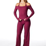 Core Capsule Off The Shoulder Top - Burgundy - Kikiva Collection