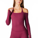 Core Capsule Off The Shoulder Top - Burgundy - Kikiva Collection