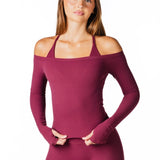 Core Capsule Off The Shoulder Top - Burgundy - Kikiva Collection