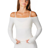 Core Capsule Off The Shoulder Top - Cream - Kikiva Collection