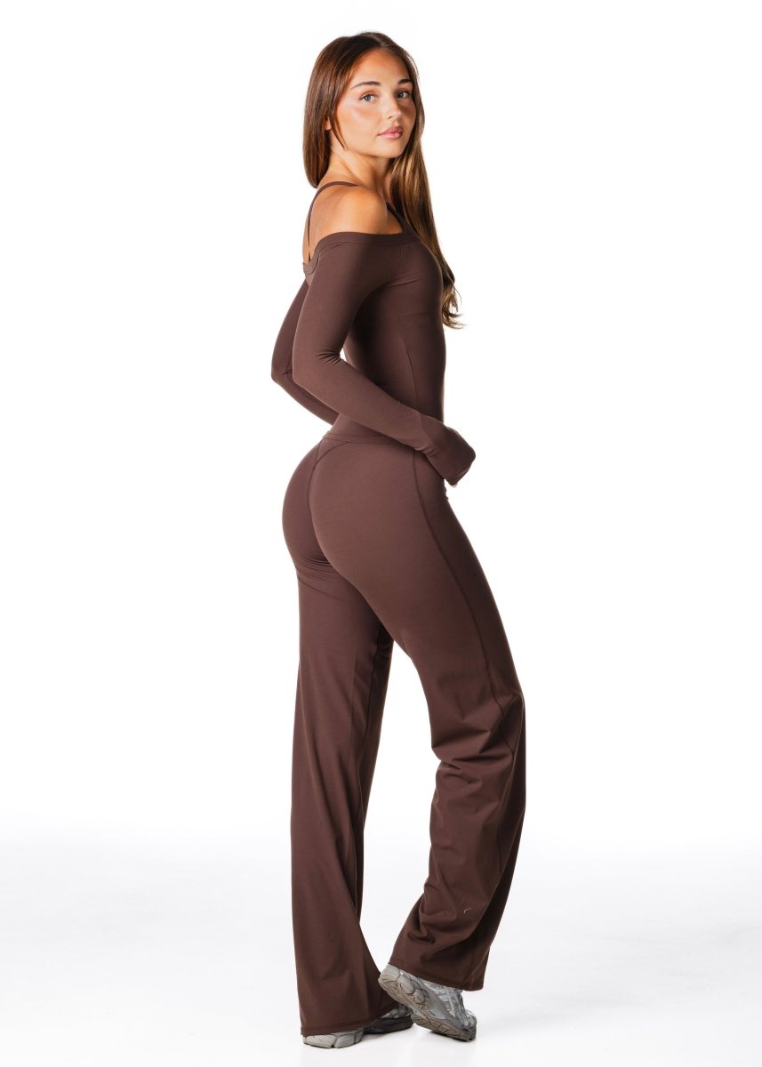 Core Capsule Off The Shoulder Top - Dark Choc - Kikiva Collection