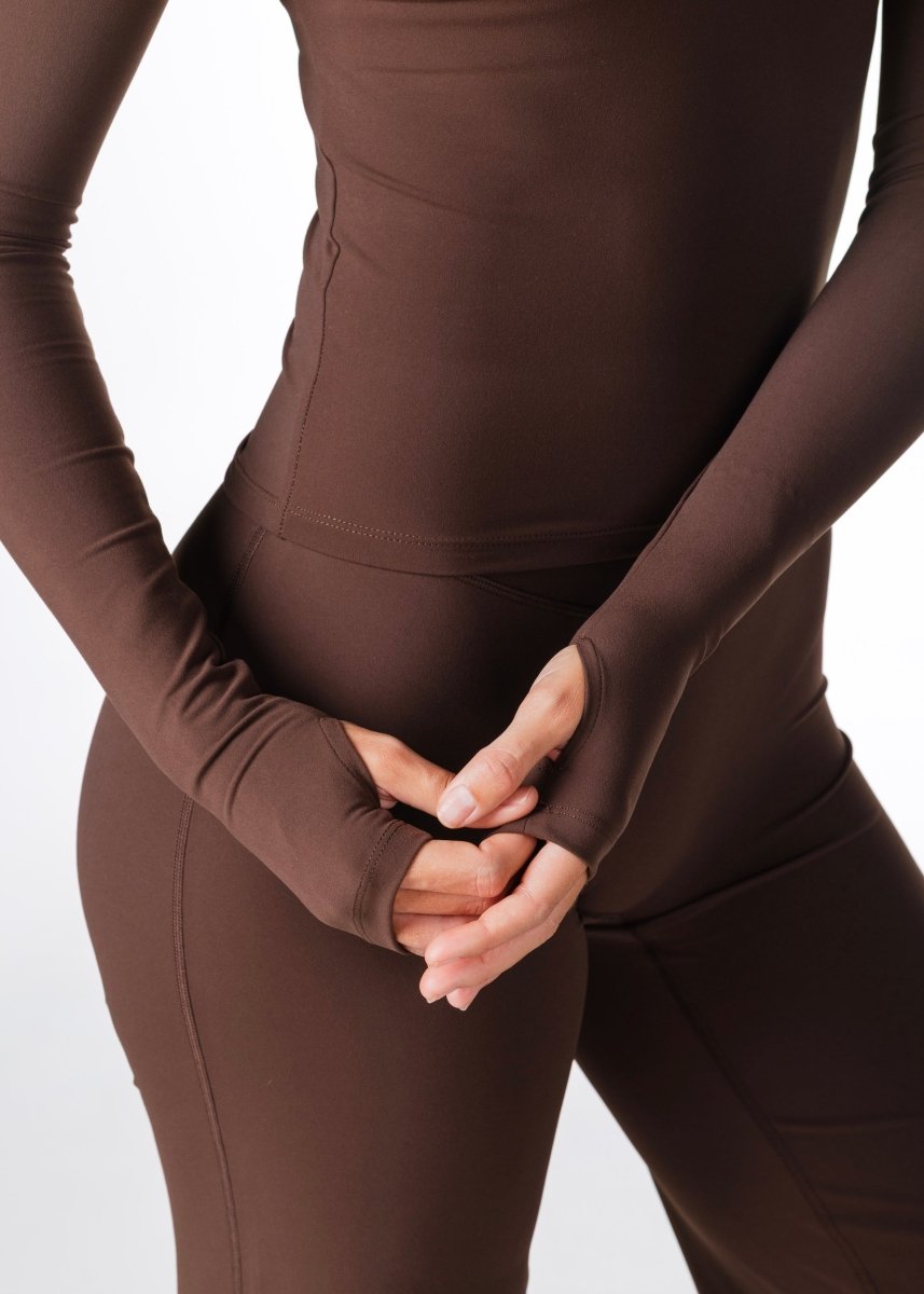 Core Capsule Off The Shoulder Top - Dark Choc - Kikiva Collection