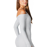 Core Capsule Off The Shoulder Top - Light grey - Kikiva Collection