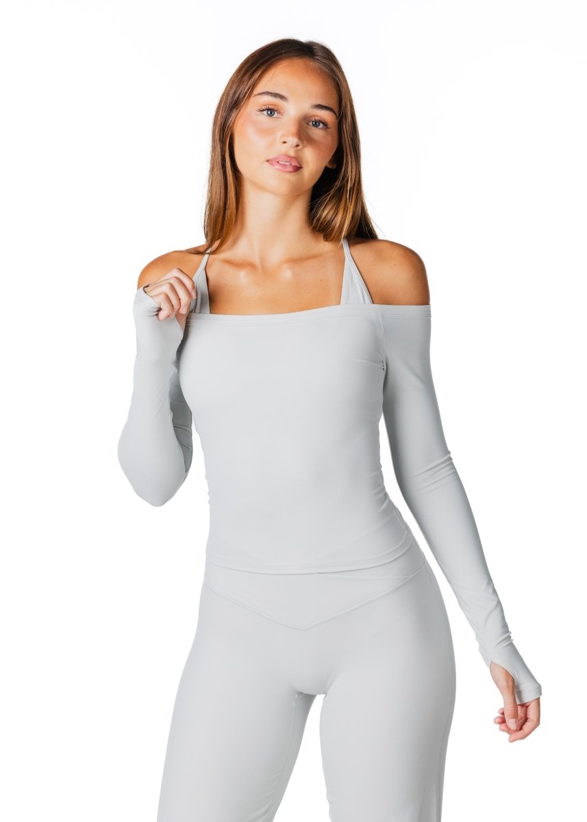 Core Capsule Off The Shoulder Top - Light grey - Kikiva Collection