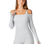 Core Capsule Off The Shoulder Top - Light grey - Kikiva Collection